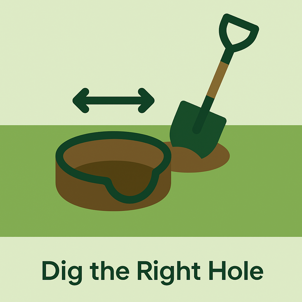 Digging a hole for planting